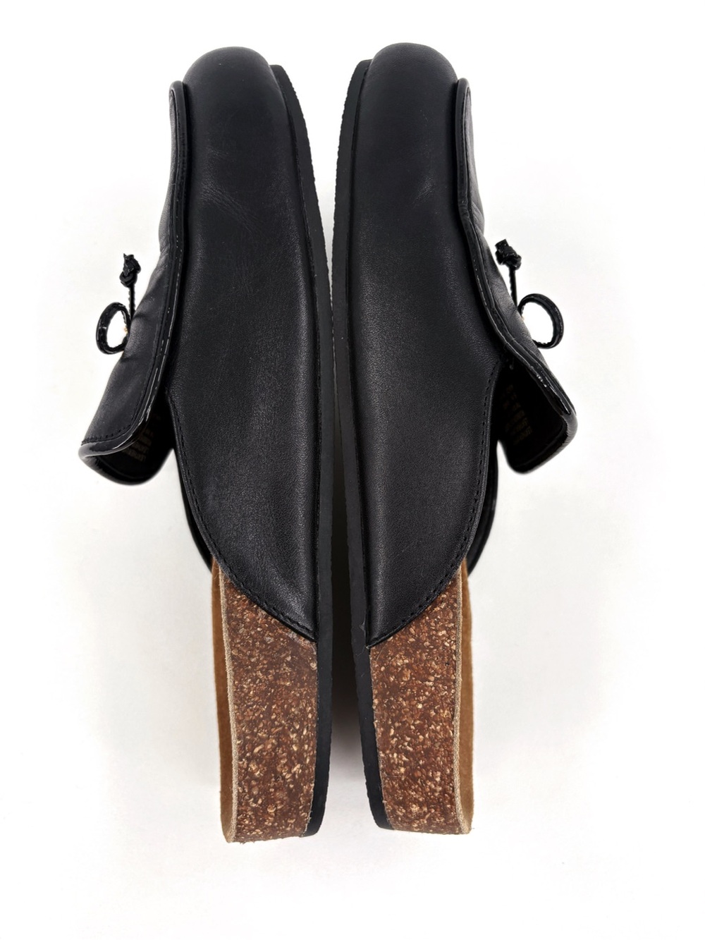 Tory Burch Tory Charm Black Leather Cork Mule Clogs 7 - Picture 10 of 15